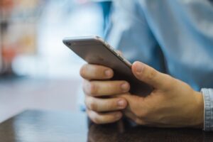 Person using a mobile phone