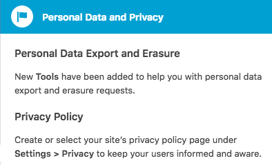 Set your privacy policy note