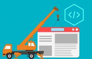 Crane working on a website illustration