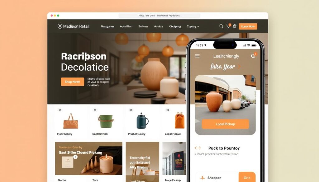 E-commerce website design for a Madison retail business showing product gallery E-commerce website design for a Madison retail business showing product gallery