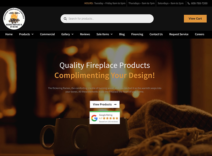 La Crosse Fireplace Co. Website