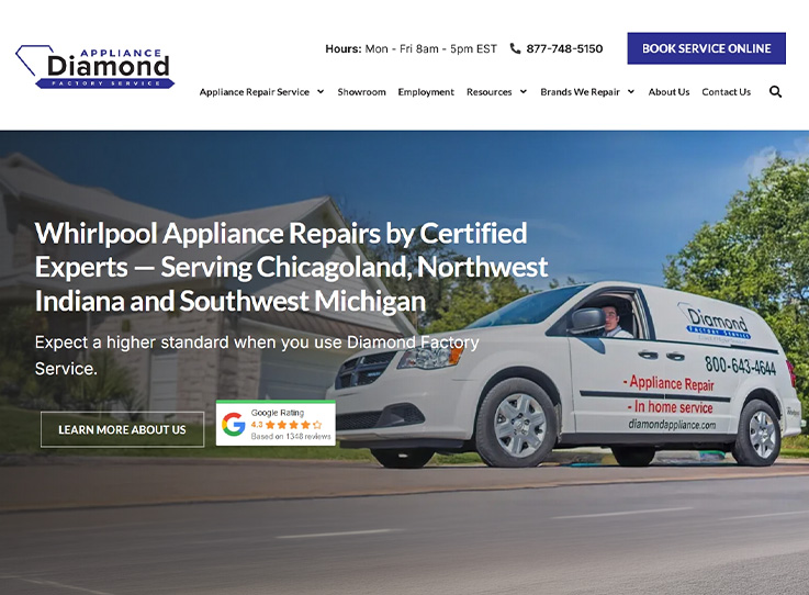 Diamond Appliance Factory Service Website