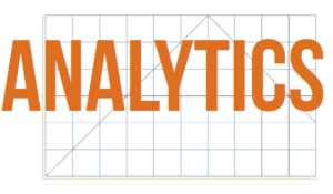 Graph with bold 'ANALYTICS' text