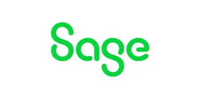 Green logo with stylized text 'Sage'