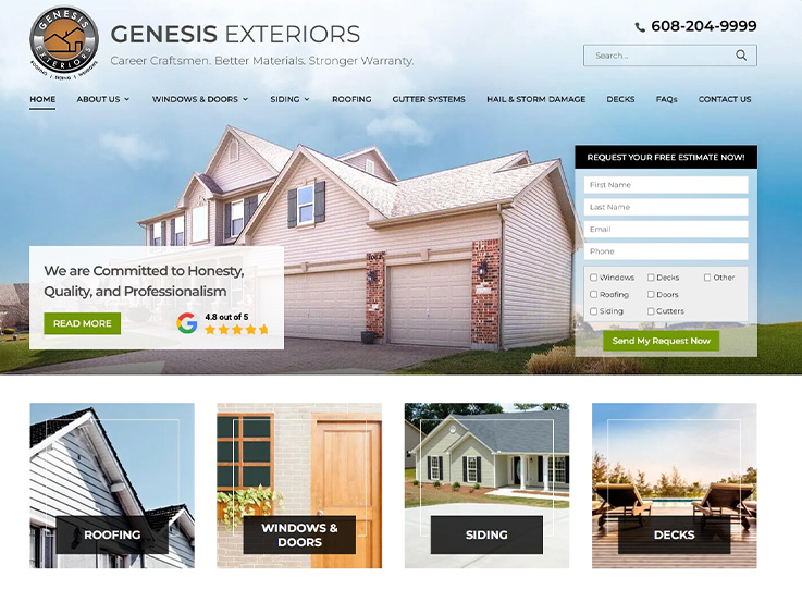 Genesis Exteriors Website