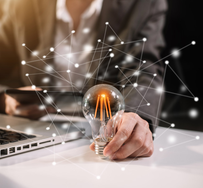 Light bulb with digital connections